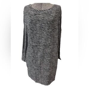Gap ladies size large black and white striped‎ shift dress-cotton/rayon-classic